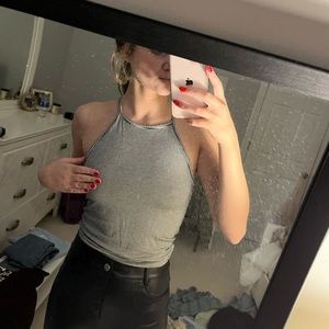Black/White stripe Halter Top